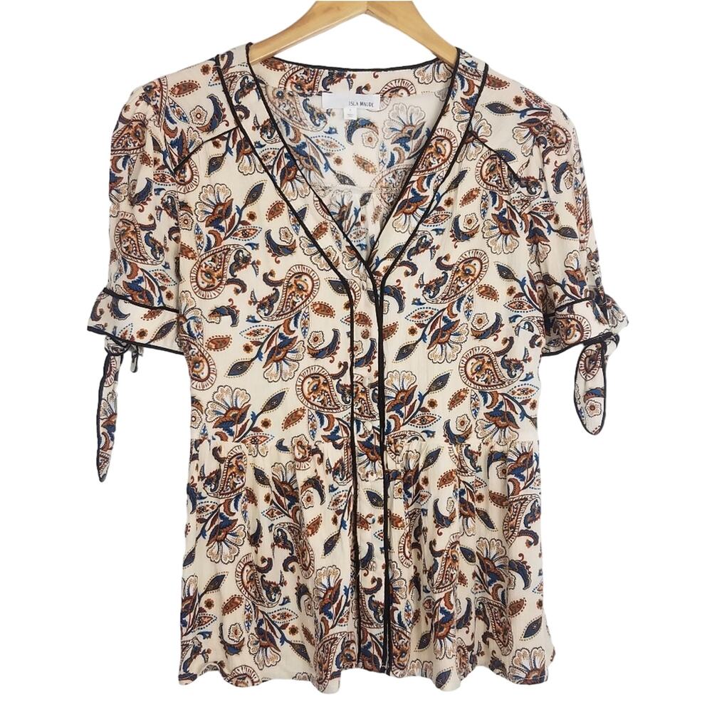 Isla Maude | Paisley Button Down Blouse